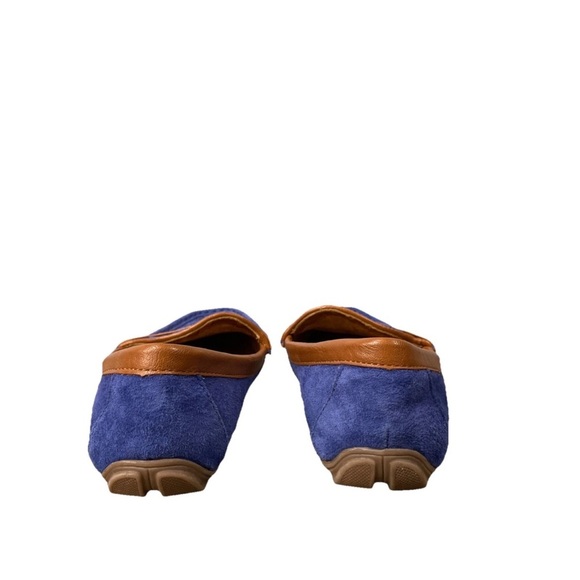 G.H. Bass Becca Loafer Leather Shoes Suede Slip-on Basket Weave Blue Size 8 - Picture 3 of 7